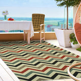 4' X 6' Stone Chevron Stain Resistant Indoor Outdoor Area Rug