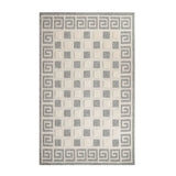 5' X 7' Cream Geometric Stain Resistant Non Skid Indoor Outdoor Area Rug