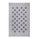 7' X 9' Grey Geometric Stain Resistant Non Skid Indoor Outdoor Area Rug