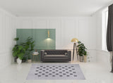 7' X 9' Grey Geometric Stain Resistant Non Skid Indoor Outdoor Area Rug