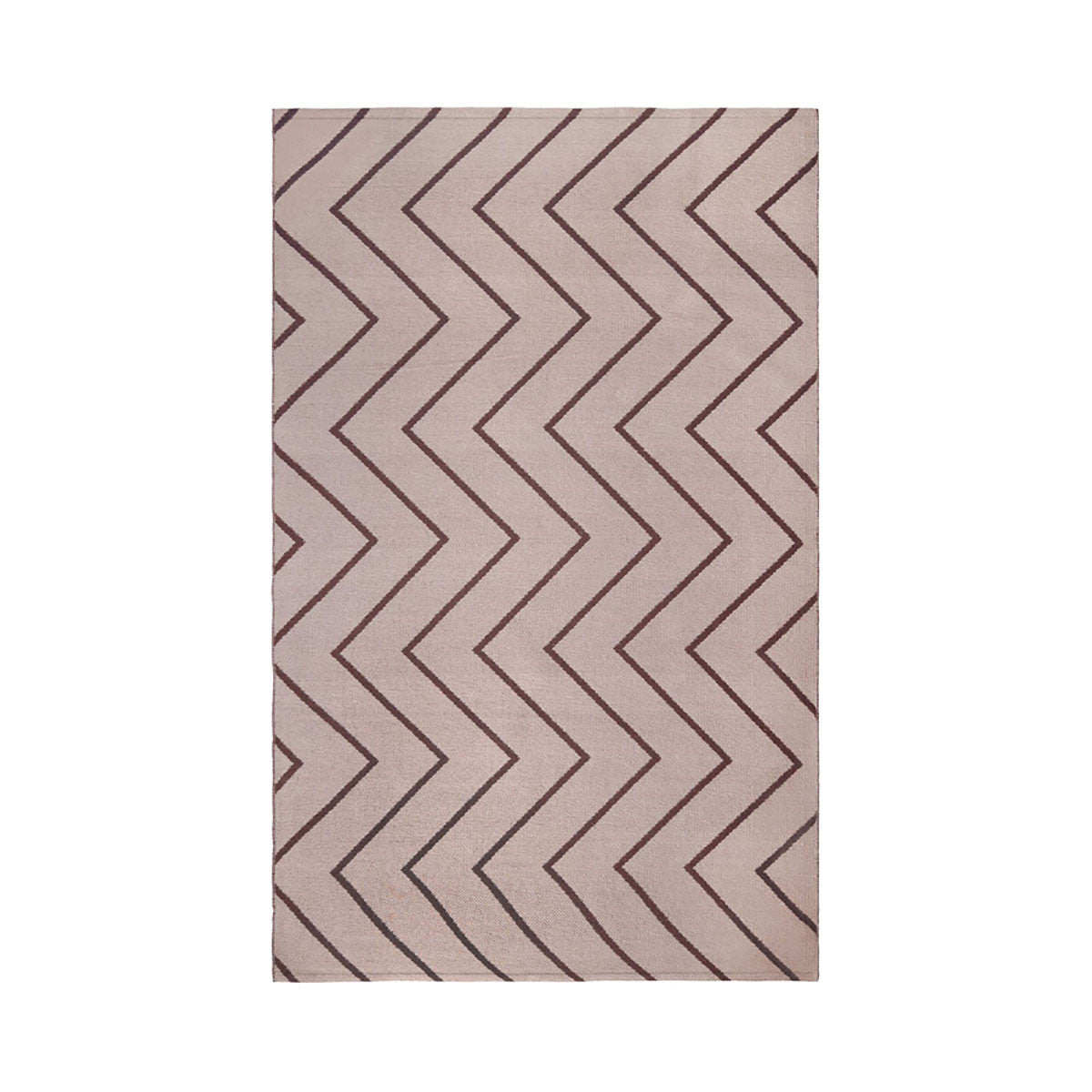 6' X 9' Beige Waves Stain Resistant Indoor Outdoor Area Rug