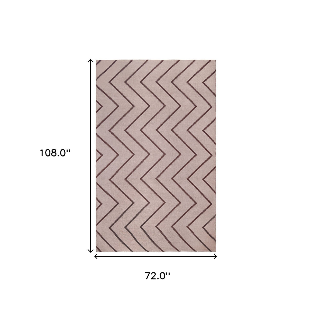 6' X 9' Beige Waves Stain Resistant Indoor Outdoor Area Rug