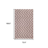 6' X 9' Beige Waves Stain Resistant Indoor Outdoor Area Rug