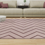 6' X 9' Beige Waves Stain Resistant Indoor Outdoor Area Rug