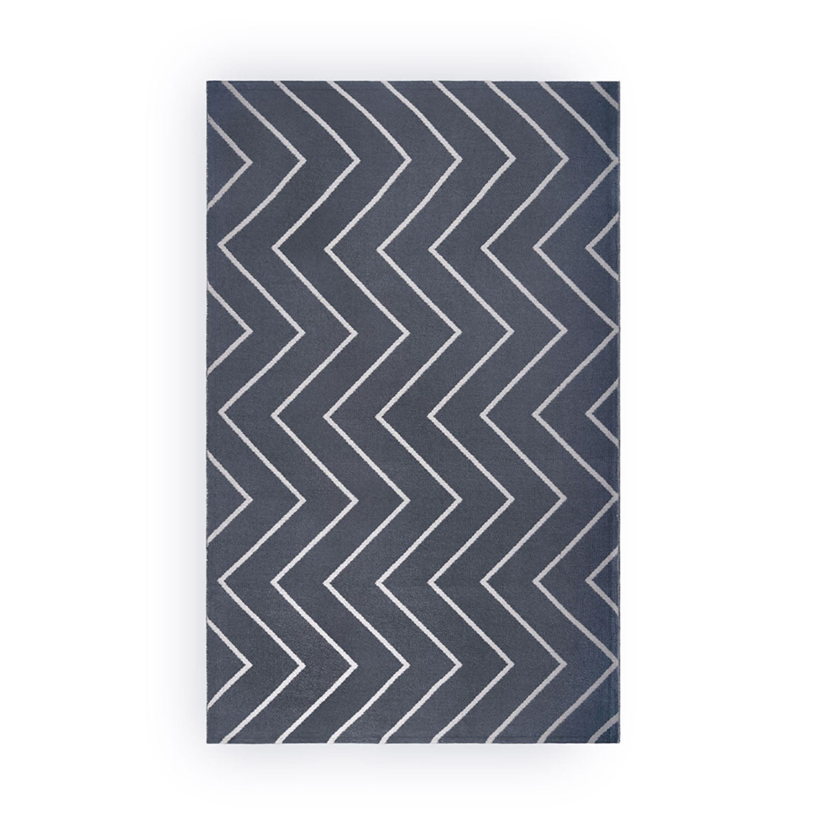 6' X 9' Grey Waves Stain Resistant Indoor Outdoor Area Rug