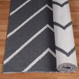 6' X 9' Grey Waves Stain Resistant Indoor Outdoor Area Rug