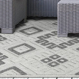 5' X 7' Slate Geometric Stain Resistant Non Skid Indoor Outdoor Area Rug