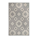 6' X 9' Grey Geometric Stain Resistant Non Skid Indoor Outdoor Area Rug