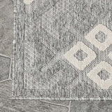 6' X 9' Grey Geometric Stain Resistant Non Skid Indoor Outdoor Area Rug