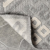 6' X 9' Grey Geometric Stain Resistant Non Skid Indoor Outdoor Area Rug