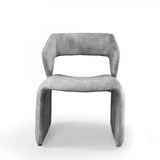 25" Light Grey Velvet Solid Color Side Chair