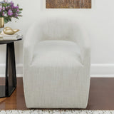 26" Cream Fabric Arm Chair