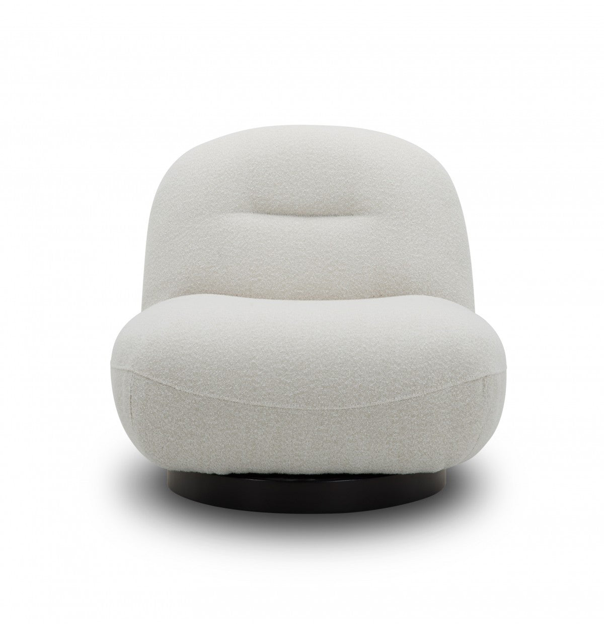 33" Cream Fabric Swivel Lounge Chair