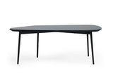 47" Black And Black Marble Stone Free Form Coffee Table
