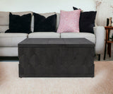 40" Dark Gray Solid Wood Square Distressed Coffee Table