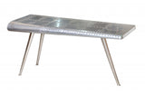 56" Silver Aluminum Three Leg Console Table