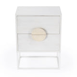 24" Off White Two Drawer Nightstand