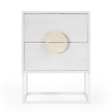 24" Off White Two Drawer Nightstand