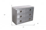 42" Silver Aluminum Three Drawer Dresser