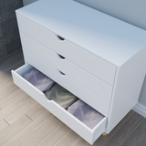 35" White Solid Wood Four Drawer Dresser