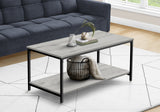 40" Grey And Black Rectangular Coffee Table