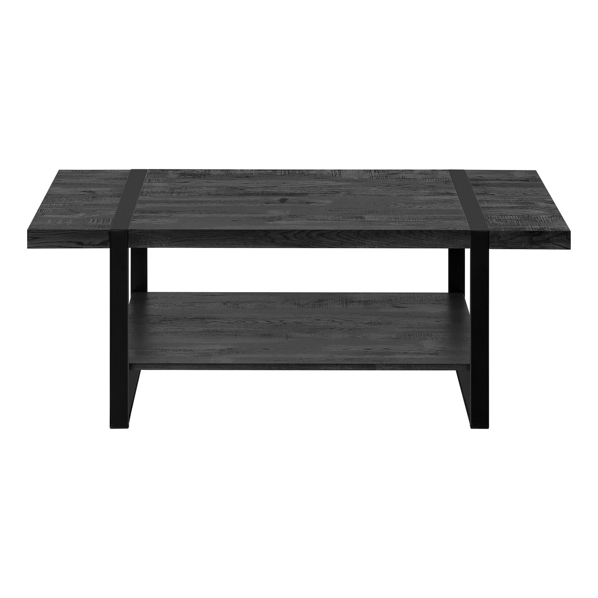 47" Black Coffee Table With Shelf