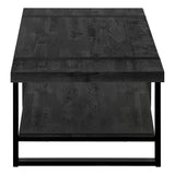 47" Black Rectangular Coffee Table With Shelf