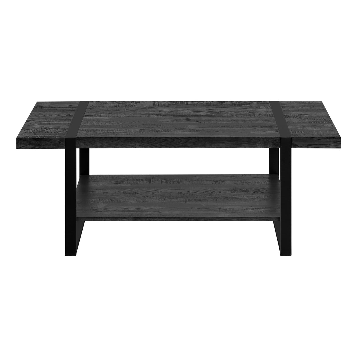 47" Black Coffee Table With Shelf