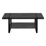 47" Black Coffee Table With Shelf