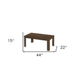 Set Of Three 44" Dark Brown Rectangular Coffee Table