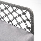 26" Gray and Black Steel Indoor Outdoor Dining Chair with Gray Cushion