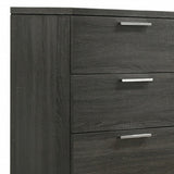 59" Gray Solid and Manufactured Wood Six Drawer Double Dresser