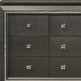 66" Gray Solid and Manufactured Wood Nine Drawer Triple Dresser