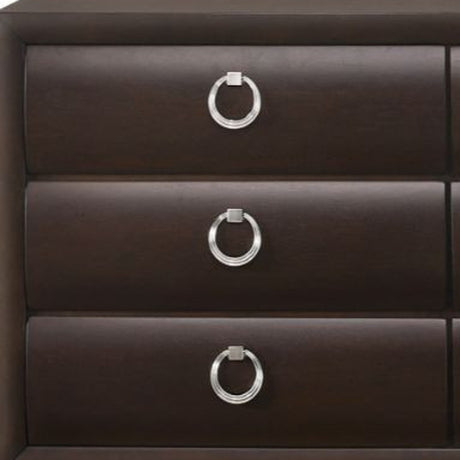 63" Merlot Solid and Manufactured Wood Six Drawer Double Dresser