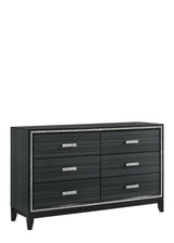 63" Black Solid and Manufactured Wood Six Drawer Double Dresser