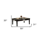 55" Black Rectangular Coffee Table