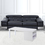 47" Chrome And White Rectangular Coffee Table With Shelf