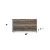 42" Black And Rustic Oak Rectangular Coffee Table With Two Shelves