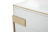 60" Gold and White Solid and Manufactured Wood Six Drawer Double Dresser