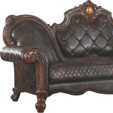 93" Dark Brown Faux Leather Sofa And Toss Pillows