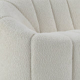 84" White Sherpa Sofa With Black Legs