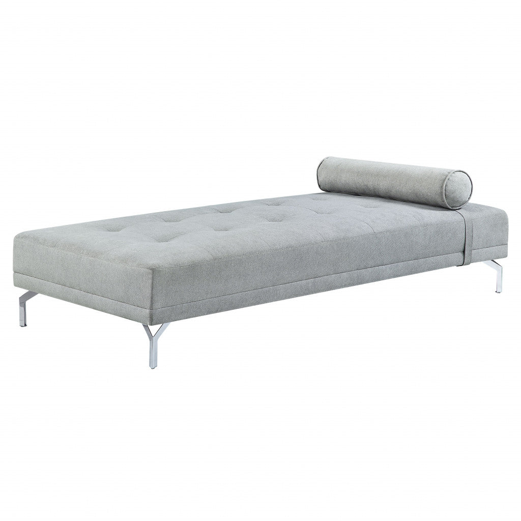 74" Gray Velvet Sofa And Toss Pillow With Black Legs