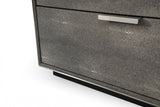 30" Grey Manufactured Wood + Solid Wood And Stainless Steel Five Drawer Chest