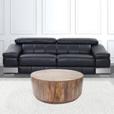 42" Natural Solid Wood Round Coffee Table