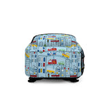 Kids Town Vehicles Blue Backpack
