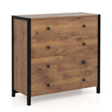 4-Drawer Dresser Modern Wooden Chest of Drawers for Bedroom Living Room-Oak