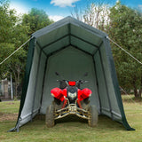 Outdoor Carport Shed with Sidewalls and Waterproof Ripstop Cover-7 x 12 ft