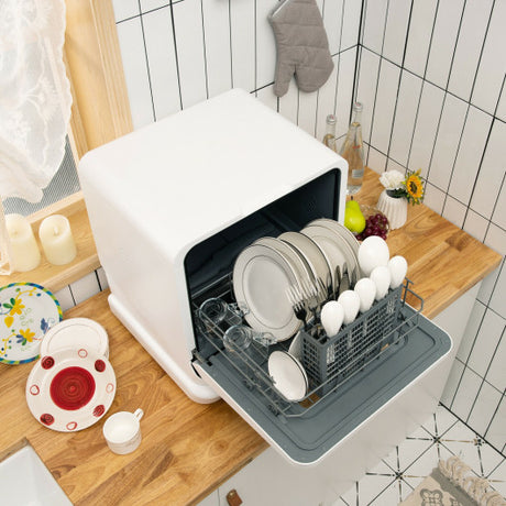 Portable Countertop Dishwasher Air Drying 5 Programs with 7.5L Water Tank