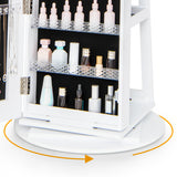 Standing Jewelry Cabinet with Adjustable LED Lights-White