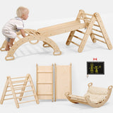 4in1 Montessori Climbing Set: Triangle Ladder + Climbing Arch + Slide Board + Cushion (1-3 y.o)